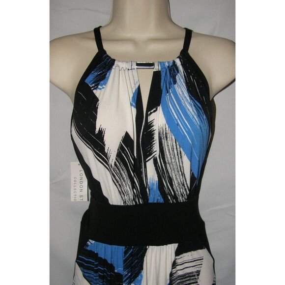 NEW NWT Multicolored Sz Small Sleeveless Stretchy Jersey Knit Keyhole Maxi Dress - Picture 2 of 3